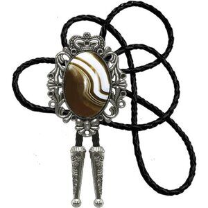 Bolo Tie Natural Colors Stone Brown Stone
